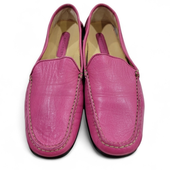 Rockport Loafers Barbie Pink Slip On Leather Driving Shoe Moccasin Women’s 7.5 - Picture 4 of 15